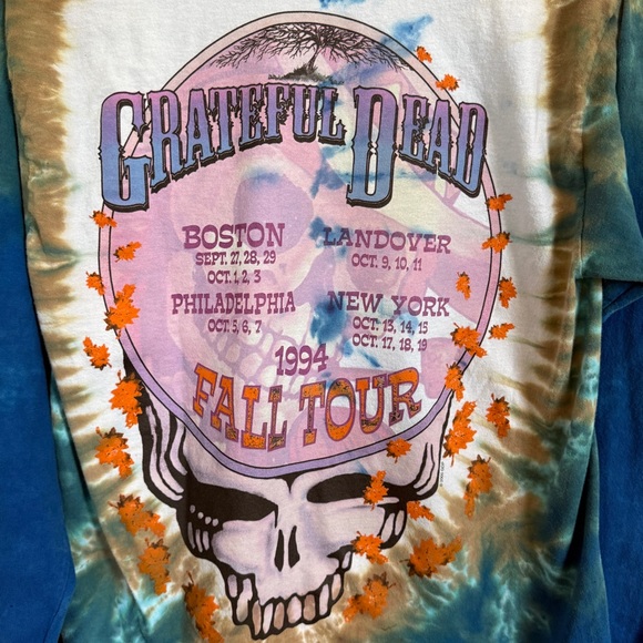 Grateful Dead Liquid Blue Tie Dye Vintage Concert Tour Shirt Size M - Picture 4 of 10